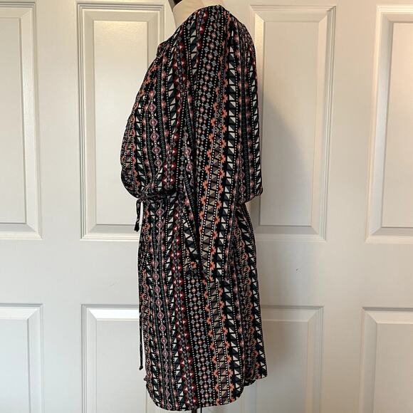 Papermoon Geometric Print Drawstring Dress, Large - Picture 2 of 7